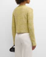 Image 4 of 6: FABIANA FILIPPI Cropped Open-Front Metallic Tweed Cardigan