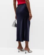 Image 4 of 6: ATM Anthony Thomas Melillo Silk Charmeuse Bias Slit Midi Skirt