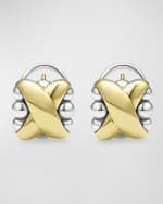 Image 4 of 4: LAGOS Two Tone X Omega Clip Earrings