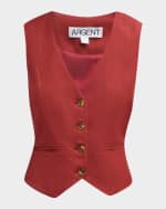 Image 1 of 7: ARGENT Button-Down Twill Waistcoat