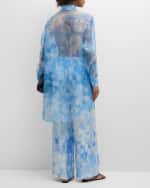 Image 3 of 7: Lafayette 148 New York Oversized Floral-Print Organza Tunic Blouse