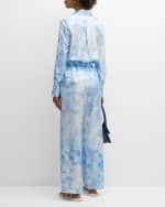 Image 3 of 7: Lafayette 148 New York Scottie Floral-Print Silk Twill Blouse