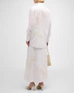 Image 3 of 6: Lafayette 148 New York Embroidered A-Line Maxi Skirt