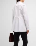 Image 4 of 6: Lafayette 148 New York Button-Down Organic Cotton Poplin Shirt