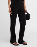 Image 2 of 6: Lafayette 148 New York Parkside Pleated High-Rise Satin Pants
