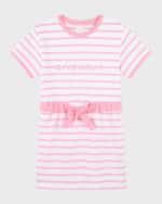 Image 1 of 4: Givenchy Girl's Striped Cotton Jersey Dress, Size 4-14