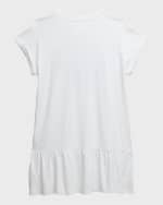 Image 3 of 3: Givenchy Girl's 4G Denim Applique Short-Sleeve Dress, Size 5-14