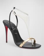 Image 5 of 6: Christian Louboutin Athina Colorblock T-Strap Red Sole Sandals
