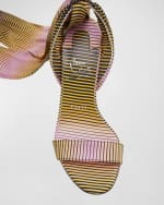 Image 3 of 5: Christian Louboutin Sandale Du Desert Stripe Red Sole Sandals