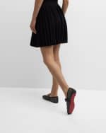 Image 2 of 6: Christian Louboutin Mesh Net Mary Jane Red Sole Ballerina Flats