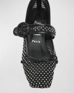 Image 4 of 6: Christian Louboutin Mesh Net Mary Jane Red Sole Ballerina Flats