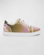 Image 1 of 5: Christian Louboutin Fun Vieira Striped Red Sole Sneakers