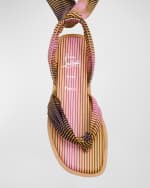 Image 5 of 5: Christian Louboutin Nilo Du Desert Ankle-Wrap Red Sole Sandals