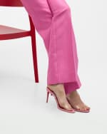 Image 2 of 6: Christian Louboutin Just Nothing Clear Red Sole Slide Sandals