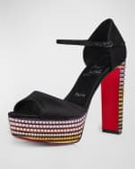 Image 2 of 4: Christian Louboutin Sandaloo Strass Red Sole Platform Sandals