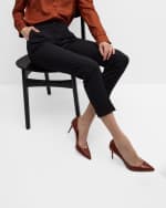 Image 2 of 6: Christian Louboutin Kate Croco Red Sole Classic Pumps