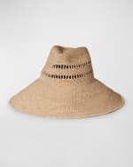 Image 1 of 2: Janessa Leone Harlow Raffia Large-Brim Hat
