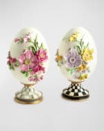 Image 3 of 3: MacKenzie-Childs Courtly Check Botany Pedestal Egg