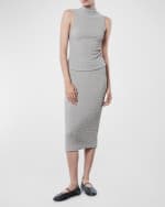 Image 4 of 4: Enza Costa Puckered Pencil Skirt
