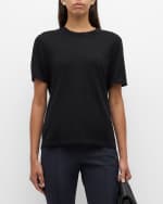 Image 2 of 6: Enza Costa Silk Knit Easy Short-Sleeve Tee