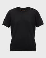 Image 1 of 6: Enza Costa Silk Knit Easy Short-Sleeve Tee