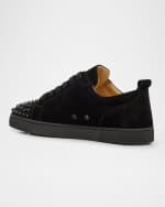 Image 3 of 6: Christian Louboutin Men's Louis Junior Spikes Leather Low-Top Sneakers