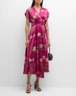 Image 5 of 6: Pierre-Louis Mascia Floral-Print Silk Midi Wrap Dress