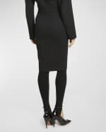 Image 4 of 6: ALAIA Hourglass Wool Pencil Skirt with Button Detail