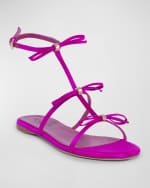 Image 2 of 2: Giambattista Valli Triple Crystal Bow Satin Sandals