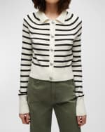 Image 2 of 5: Veronica Beard Cheshire Striped Cashmere Cardigan