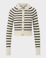 Image 1 of 5: Veronica Beard Cheshire Striped Cashmere Cardigan