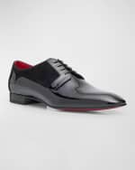Image 5 of 6: Christian Louboutin Men's Chickito Patent Leather Derby Shoes