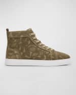 Image 1 of 5: Christian Louboutin Men's Louis Orlato Petunia Leather High-Top Sneakers