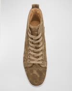 Image 5 of 5: Christian Louboutin Men's Louis Orlato Petunia Leather High-Top Sneakers