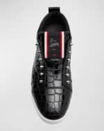 Image 5 of 5: Christian Louboutin Men's F.A.V Fique A Vontade Croc-Effect Slip-On Sneakers