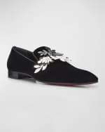 Image 5 of 6: Christian Louboutin Men's Dandelion Petunia Velvet Loafers