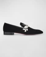 Image 1 of 6: Christian Louboutin Men's Dandelion Petunia Velvet Loafers