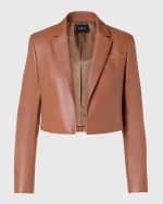 Image 1 of 6: Akris Gian Leather Short Jacket