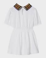 Image 2 of 2: Burberry Girl's Alesea Check Rib Polo Dress, Size 6M-24M