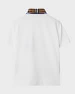 Image 2 of 2: Burberry Boy's Johane Polo Check Shirt, Size 3-14