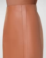 Image 5 of 5: Akris Lambskin Leather Short Pencil Skirt