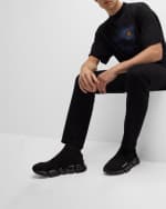 Image 2 of 6: Balenciaga Men's Speed 2.0 Clear-Sole Knit Runner Sneakers