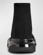 Image 3 of 6: Balenciaga Men's Speed 2.0 Clear-Sole Knit Runner Sneakers