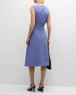 Image 3 of 6: FRAME Ruched Sleeveless Midi Dress