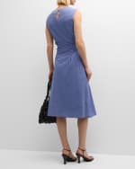Image 4 of 6: FRAME Ruched Sleeveless Midi Dress