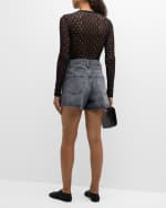 Image 3 of 6: FRAME Long-Sleeve Mesh Top