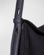 Image 2 of 6: Akris Anna Mini Fringe Leather Hobo Bag