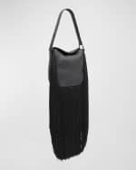 Image 4 of 6: Akris Anna Mini Fringe Leather Hobo Bag