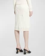 Image 4 of 6: Bottega Veneta Low-Rise Compact Cotton Rib Jersey Straight Skirt