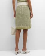 Image 4 of 6: Bottega Veneta Knotted Mouline Cotton Jersey Midi Skirt